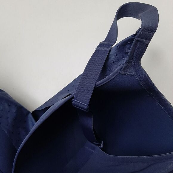 DEESSE Satin Lounge Bra Embroidered Dot Blue Sz 40 G - Picture 12 of 15